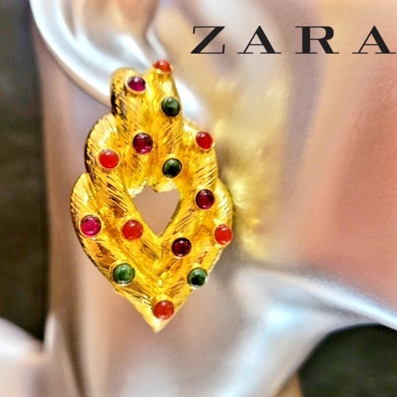 Zara Jewelry - ZARA GOLD ROPE JEWELED EARRINGS